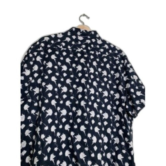 Perry Ellis Men's Dandelion Print Linen Short Sleeve Button-Down Shirt, XXLarge - Picture 4 of 9